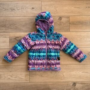 NORTH FACE TODDLER GIRLS REVERSIBLE MOSSBUD SWIRL WINTER COAT SIZE 4T